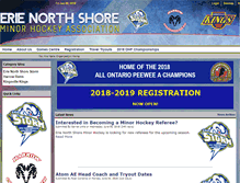 Tablet Screenshot of erienorthshorehockey.com